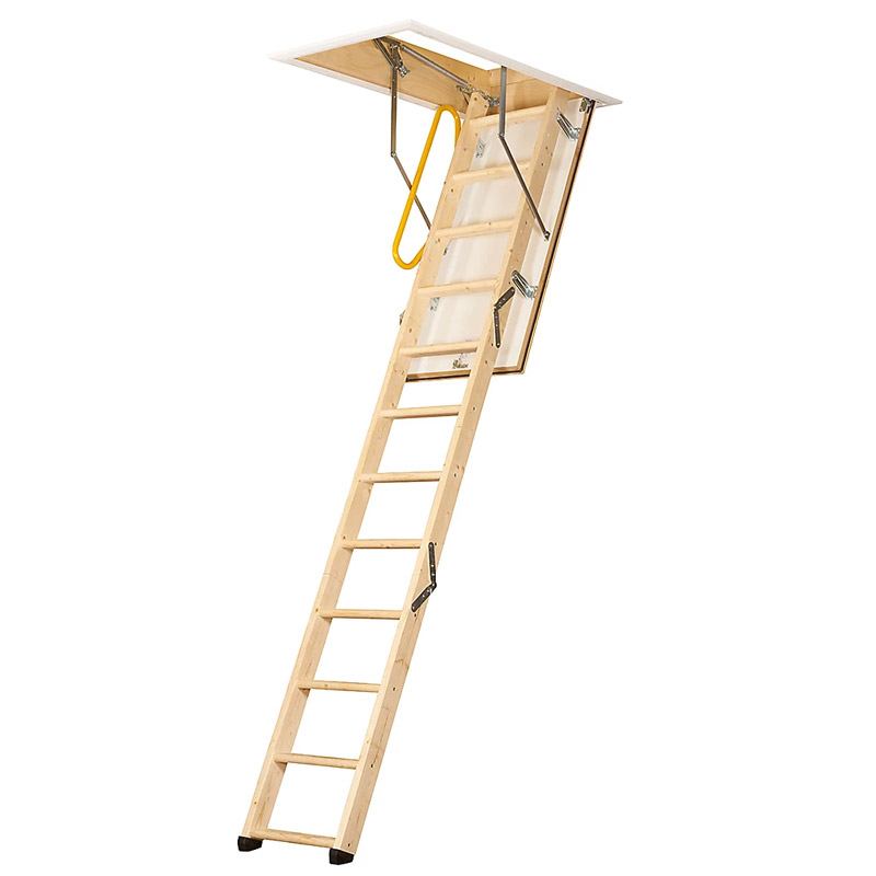 Verne Standart Destekli Ahşap Çatı Çıkış Merdiveni - (H: 3 Metre)